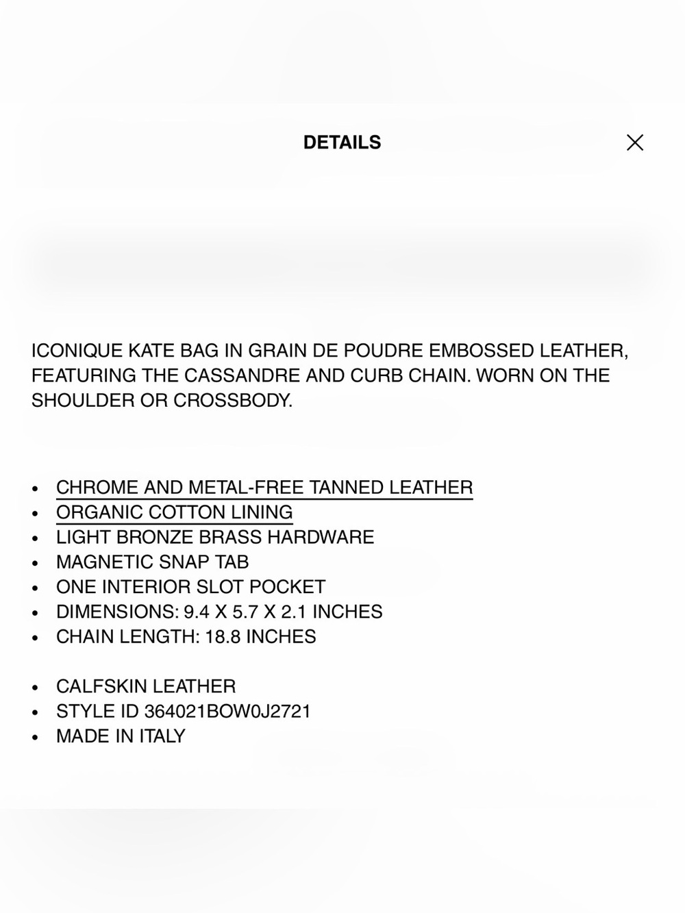 KATE MEDIUM IN GRAIN DE POUDRE EMBOSSED LEATHER - Picture 10 of 10